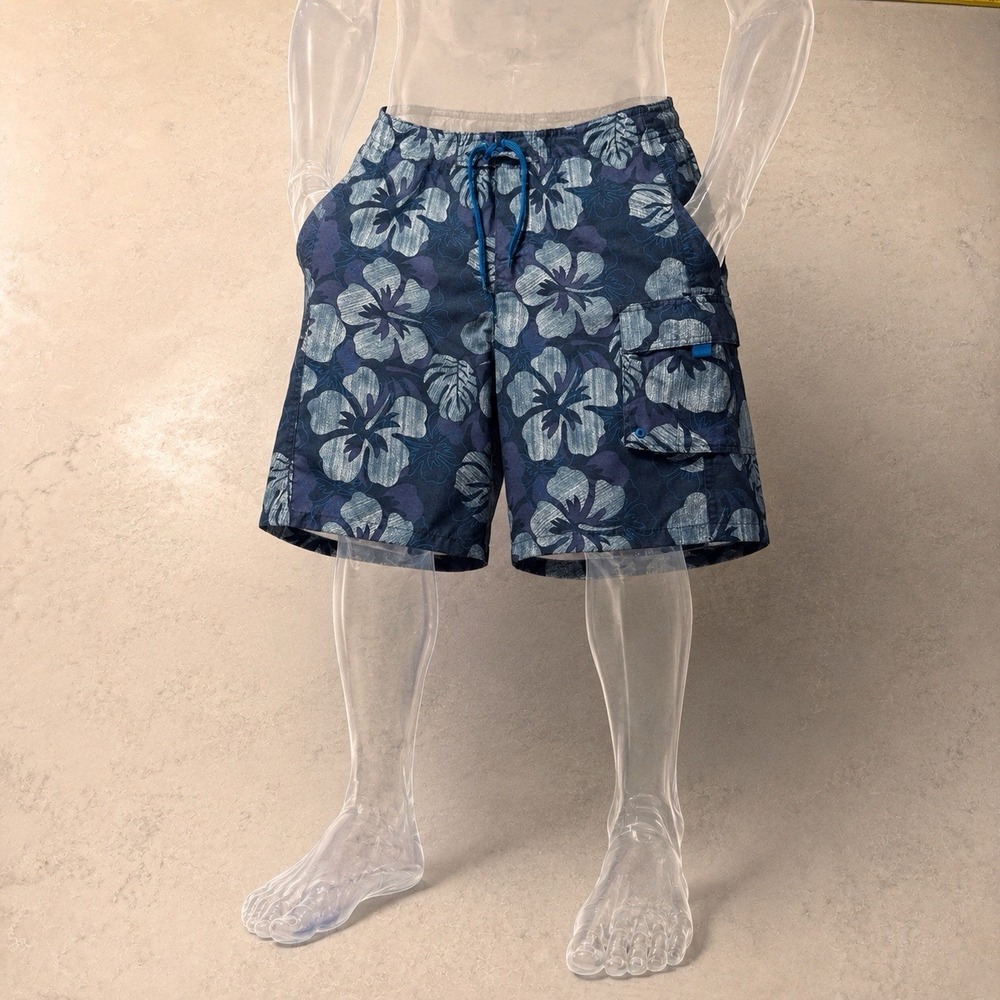 Joe Boxer SHORTS Men's SMALL HAWAIIAN FLORAL Mesh Lined Swim Board Trunks